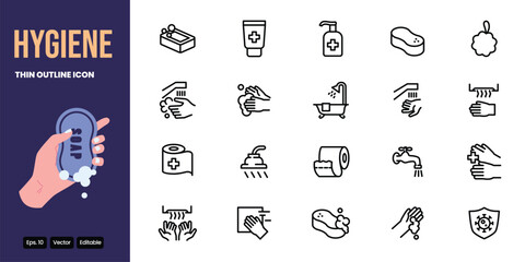 hygiene outline icon set vector design good for web and mobile app © taufiq
