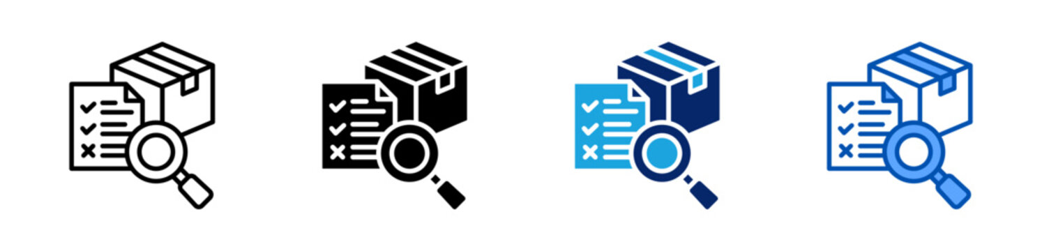 product inspection icon set multiple style collection