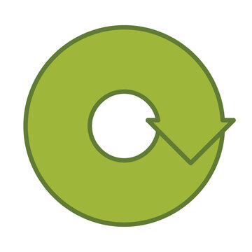 Green  circular arrow 1 step cycle process diagram. vector illustration.