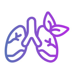 Obraz premium Green lung Line Gradient Icon