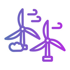 Wind turbine Line Gradient Icon © ilham