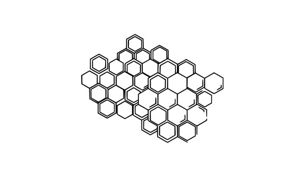 Honeycomb hexagon cells outline vector beehive honey structure design isolated on white