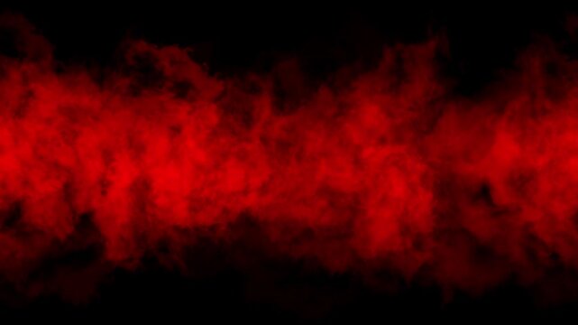 4K red smoke fog looping animation on black background
