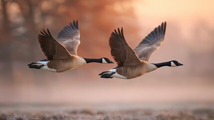 Obraz premium Canada Goose in flight