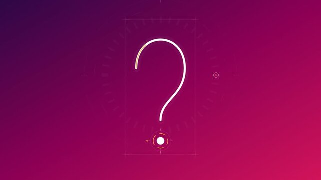Futuristic question mark reveal animation for concept exploration data visualization dynamic interface abstract background graphic element display
