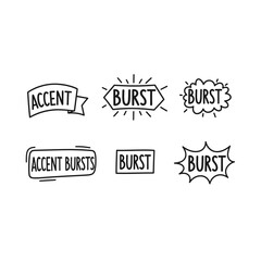 Obraz premium Set of Hand-Drawn Accent and Burst Elements vector illustration
