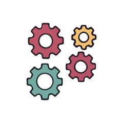 Fototapeta premium Colorful Gears Icon Set