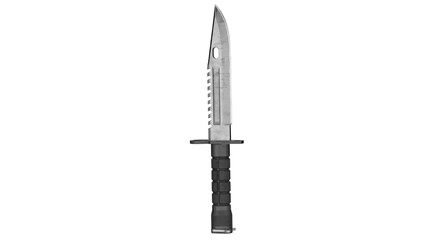 Bayonet design with a sharp blade and durable handle in 3D