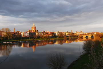 Pavia city village historic center square church
