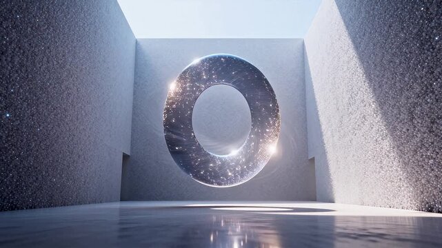 Futuristic ring device with starlight vortex in geometric space