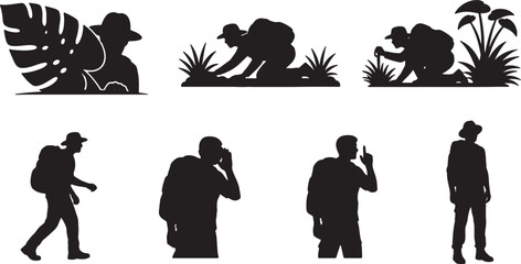 Cautious and Stealthy Jungle Explorer Silhouette Set of Six © Sahileditz