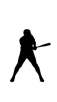 baseball player silhouette batter swing clipart hitter stance outline pitcher throw graphic catcher crouch icon fielder dive shape slugger homer design athlete bat mark sportsman league symbol 