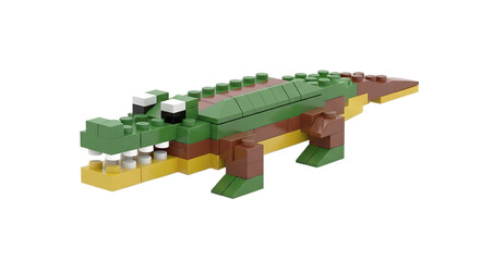 Naklejka premium Lego toy green crocodile figurine model.