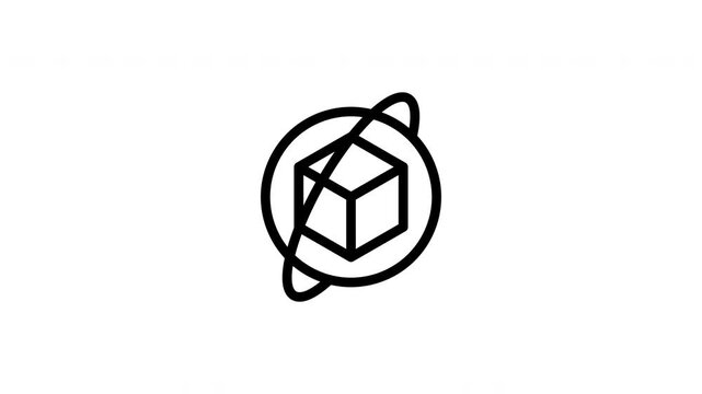 3d cube animated icon