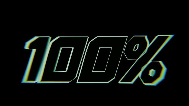 countdown percentage timer loading animation, on black background, content creator, game streaming animation