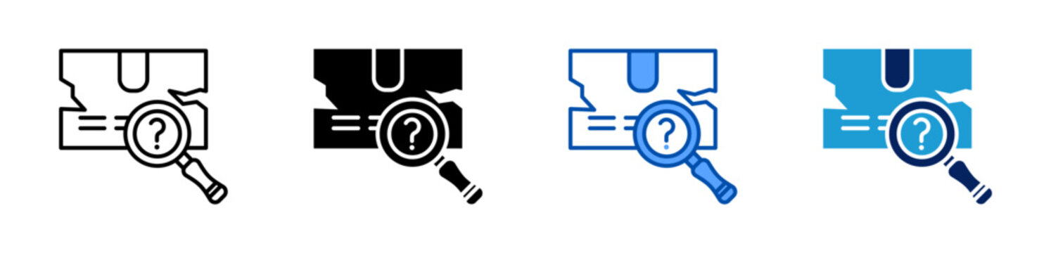 investigation icon set multiple style collection