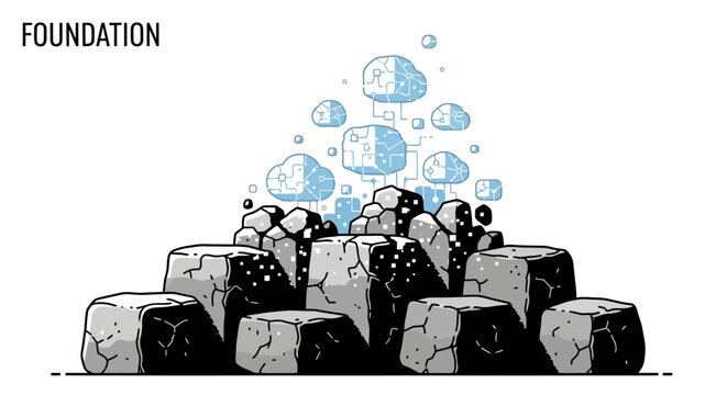 Digital Data Cloud Technology Concept Illustration