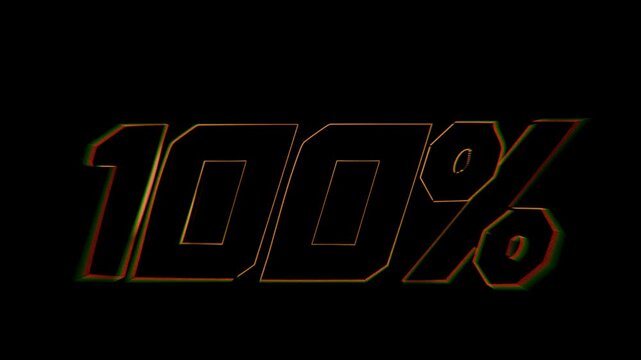 countdown percentage timer loading animation, on black background, content creator, game streaming animation