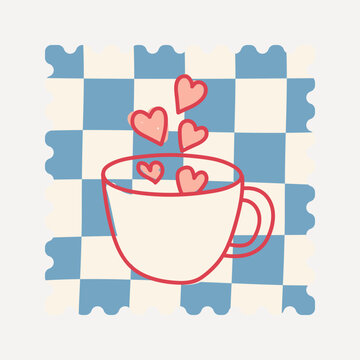 Heartwarming coffee cup illustration vector