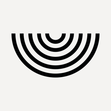 Minimalist black semicircle pattern element vector