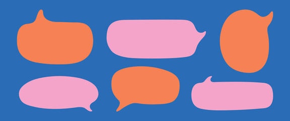 Colorful speech bubble design element vector set