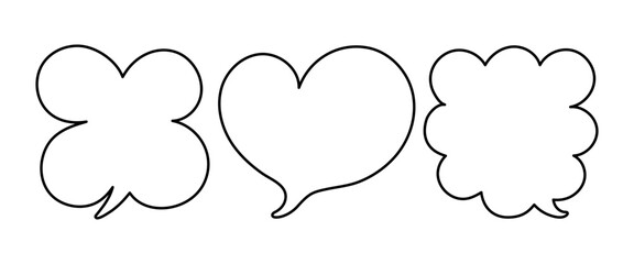 Obraz premium Speech bubbles outline collection vector