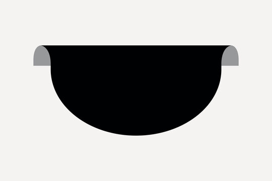 Minimalist abstract half-circle design element vector