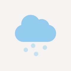 Obraz premium Simple cloud raining illustration, weather icon vector
