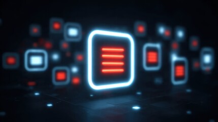 Obraz premium To find a media solution, the corporate system uses software to search for content that enhances the company's online brand identity.