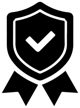 Certified ethical hacker ceh shield icon with checkmark and ribbon on white background