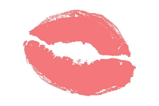 Lipstick kiss mark Romantic lip print Imprint of lips kiss Sexy lips makeup Female mouth Love symbol Design element for beauty fashion poster Valentines Day wedding