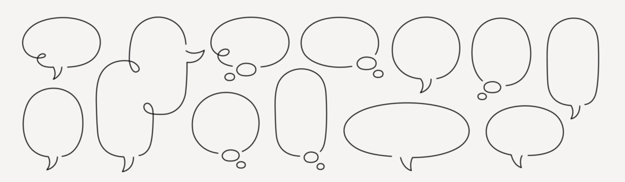 Minimalist speech bubble designs vector