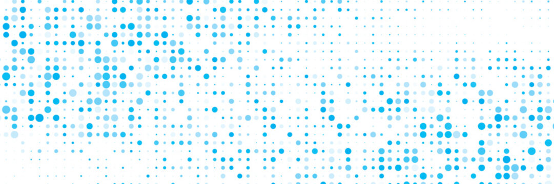 Abstract blue halftone dotted border