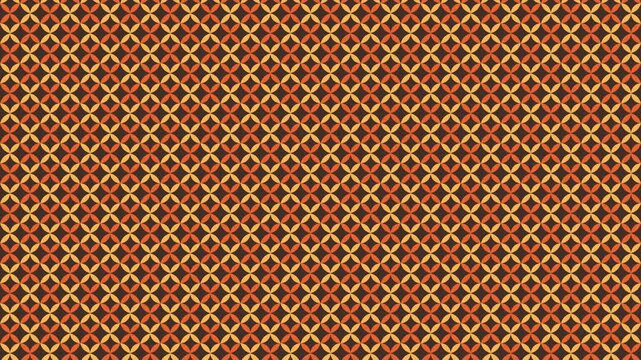 Retro Geometric Pattern Seamless Loop Orange Yellow Brown Circles Interlocking Abstract