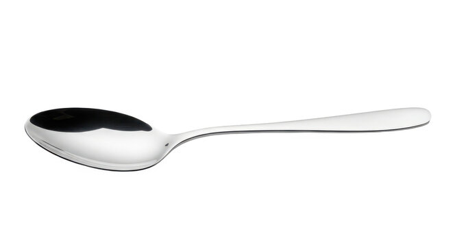 Silver Spoon on White Background cutlery silverware