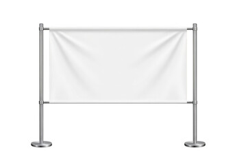 Fototapeta premium Blank White Fabric Barrier Banner Stand on Transparent Background