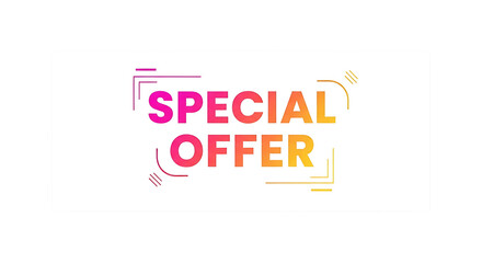 Special offer text with colorful gradient effect isolated on transparent background