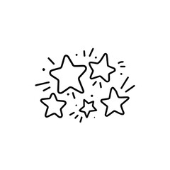 Obraz premium Cute Sparkle Star Doodle Set