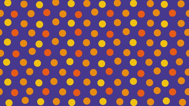 Seamless Polka Dot Pattern Yellow Orange Circles on Purple Background Abstract Geometric Design