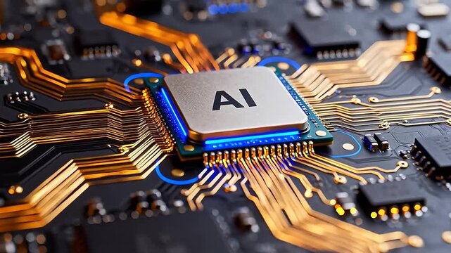 AI chip on circuit board