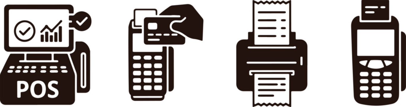 Illustration of various point of sale and transaction processing devices