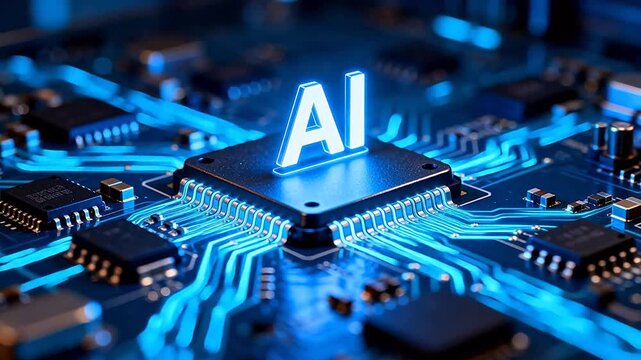 AI chip on circuit board
