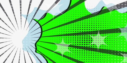 Comic background with cloud and stars illustration on yellow Print © adi mustofa