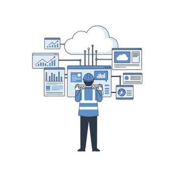 Cloud Data Processing Engineer vector illustration