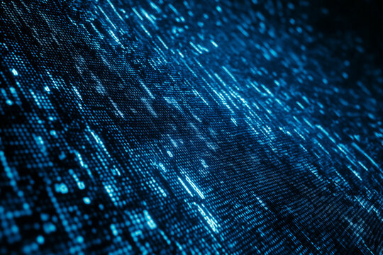 Digital encryption elegance, binary code matrix on dark blue canvas - A cybersecurity and cryptocurrency conceptual wallpaper