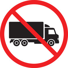 No trucks allowed sign prohibition symbol for heavy vehicles vector illustration for traffic regulations and restricted areas white background © qurat