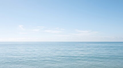 Fototapeta premium Minimalist Blue Ocean Horizon Serene Sky Landscape