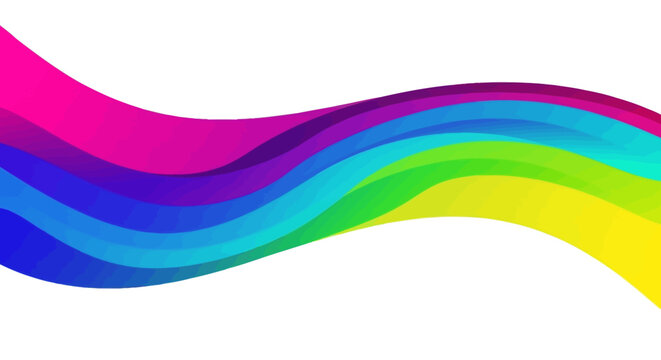 Abstract colorful rainbow wave background with flowing curved lines and vibrant gradient texture