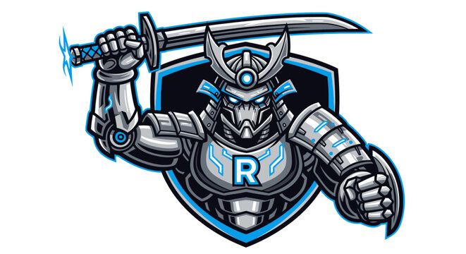 A cartoon vector illustration of a grunge heraldic shield and knight skull with a sword, featuring a motorcycle helmet, bike wheel, and a speed roller skate boot design
