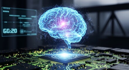 Obraz premium Symbolizing Artificial Intelligence and Technology